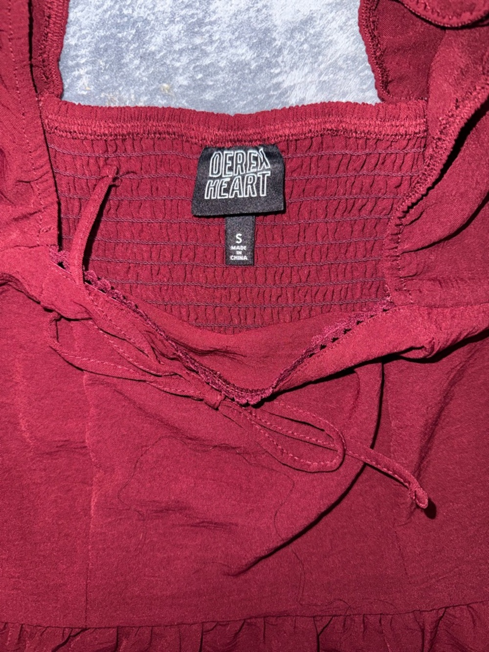 Derek Heart Burgundy Tie-Front Maxi Dress - Picture 3 of 3